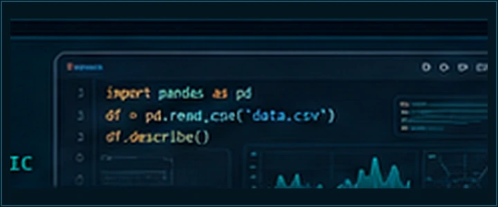 Coding and data-analysis visual for Data Analytics Python Course