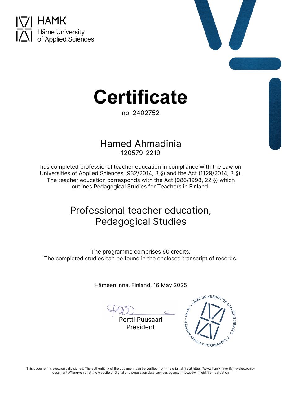 Planning of Teaching